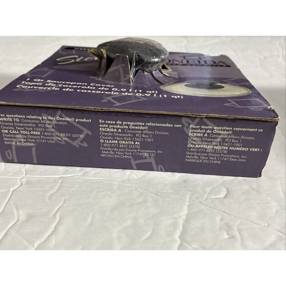 Oneida Stellar 1 Quart Saucepan Cover Tempered Glass Lid Original Packaging New